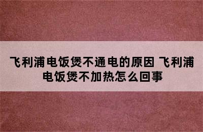 飞利浦电饭煲不通电的原因 飞利浦电饭煲不加热怎么回事